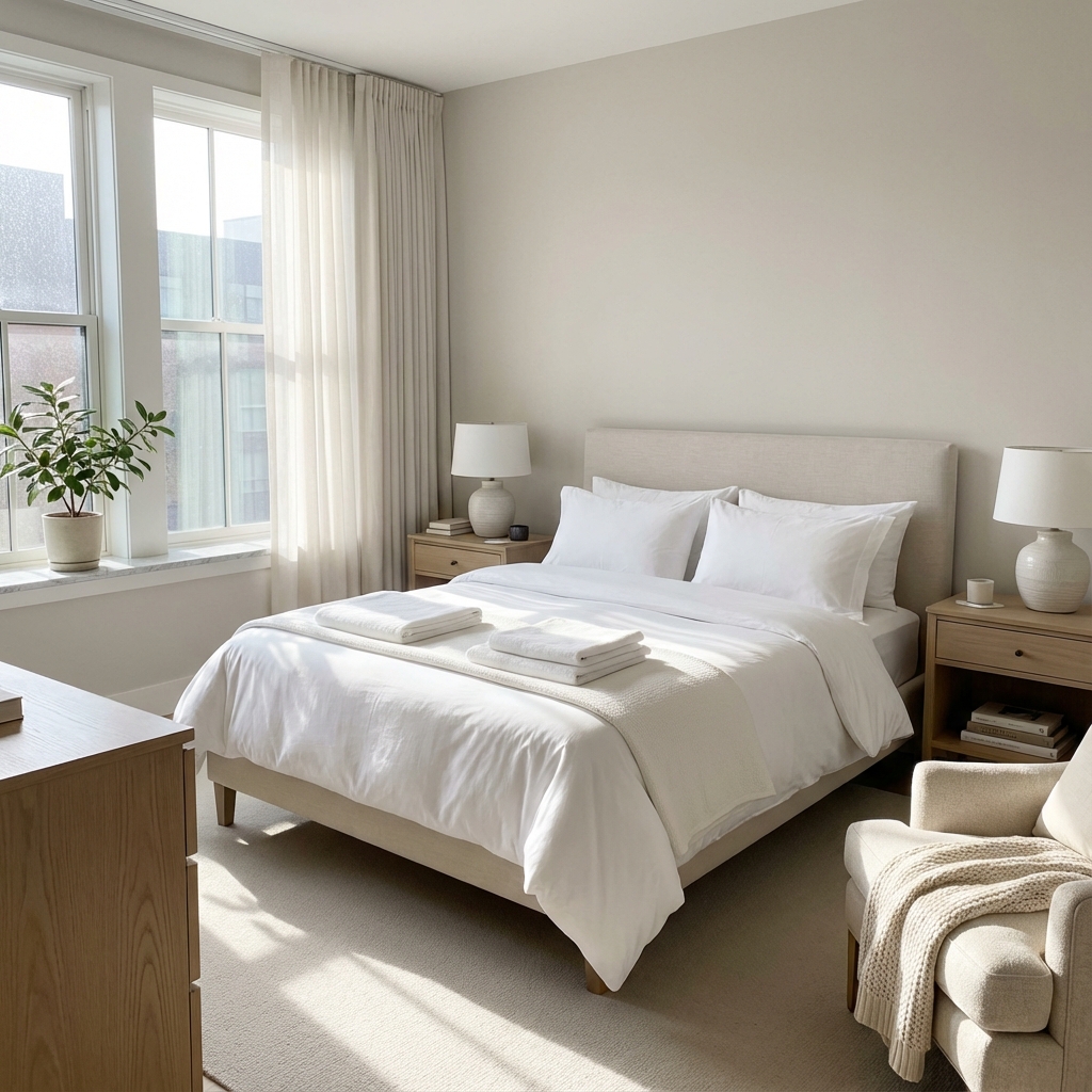 Pristine apartment hallway after professional cleaning