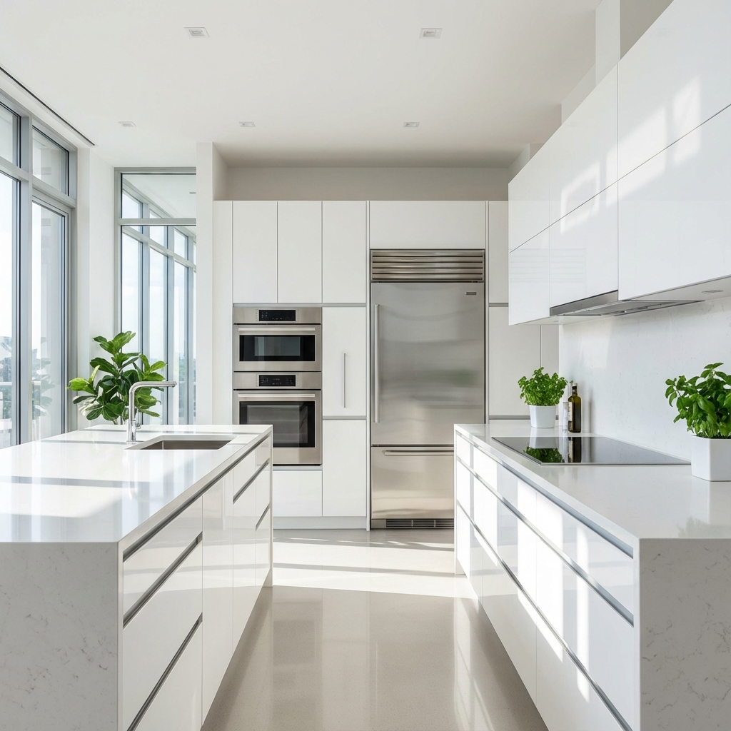 Pristine apartment hallway after professional cleaning
